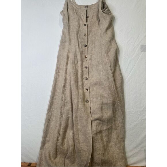 French Connection Linen Maxi Dress Beige Size AU 12 - Picture 2 of 8